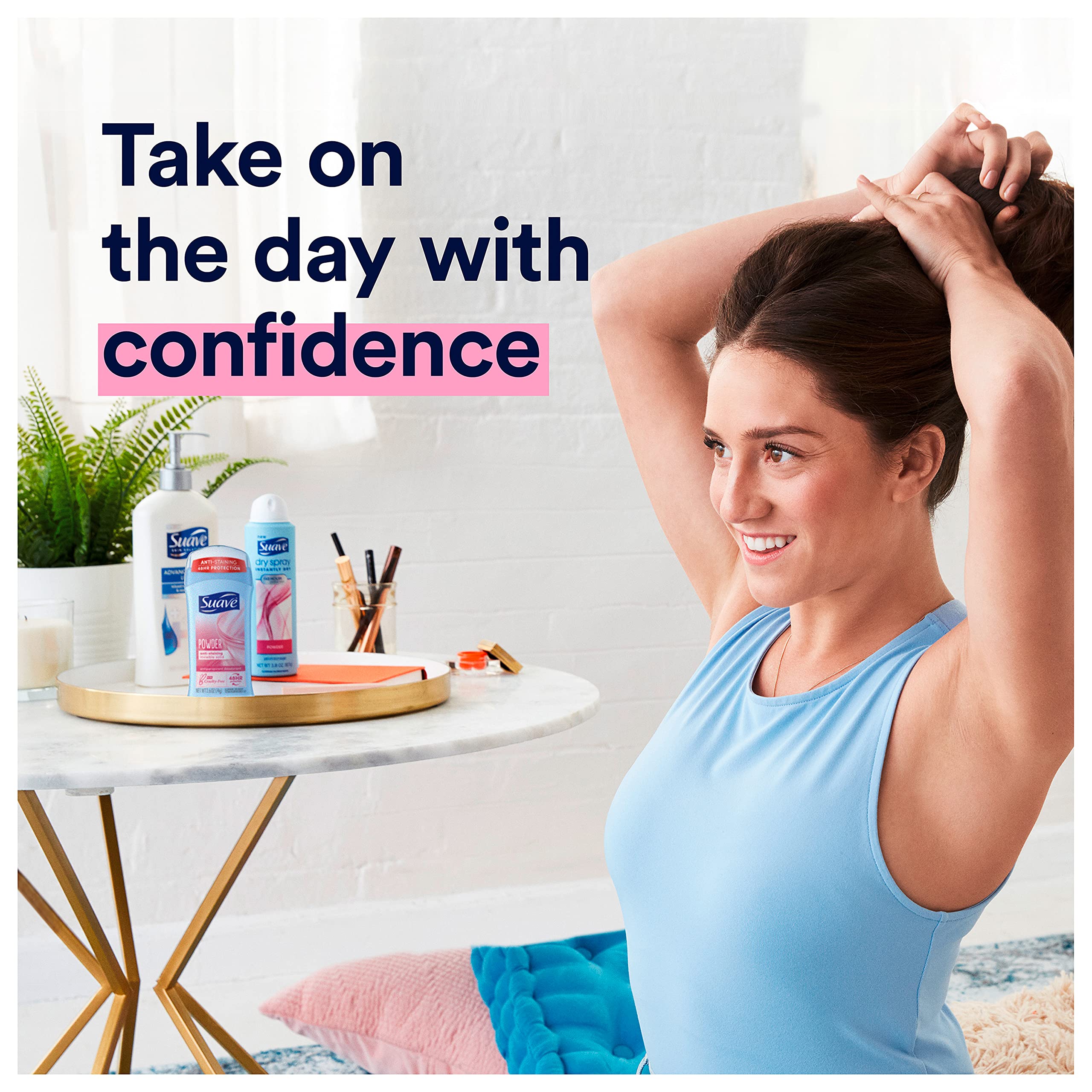 Suave Deodorant Antiperspirant & Deodorant Stick 48-hour Odor and Wetness Protection Powder Deodorant for Women 2.6 oz 2 Count